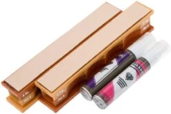 Wicked Edge 4/2 Micron Poly Diamond Emulsion & Leather Strops Pack